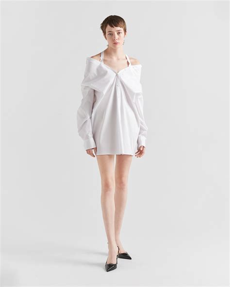 robe prada blanche|Robe en popeline Blanc .